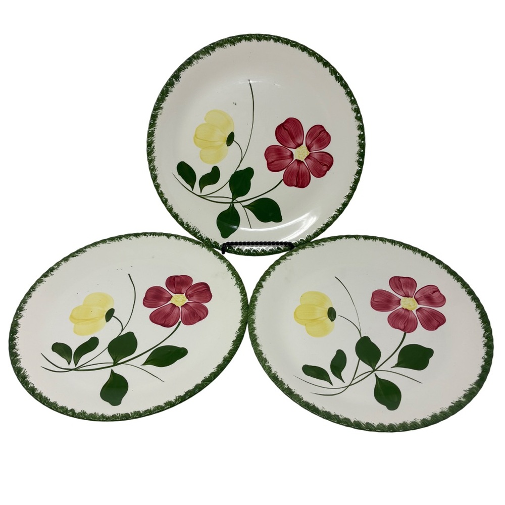 VTG Set of 3 Blue Ridge Southern Pottery Betty Dinner Plates 10 1/4" Pie Crust